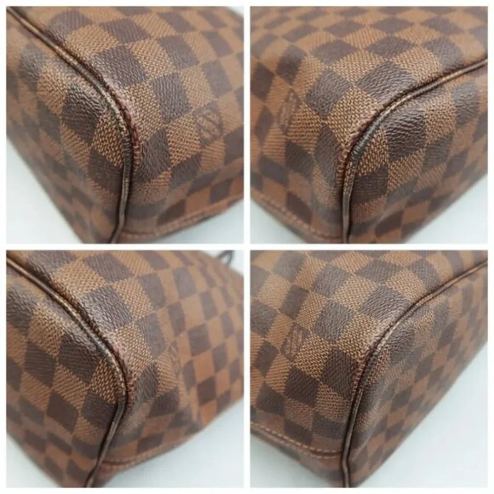 100% Auth Louis Vuitton Neverfull MM Brown W/P Damier Ebene Canvas Shoulder Bag - Picture 9 of 12